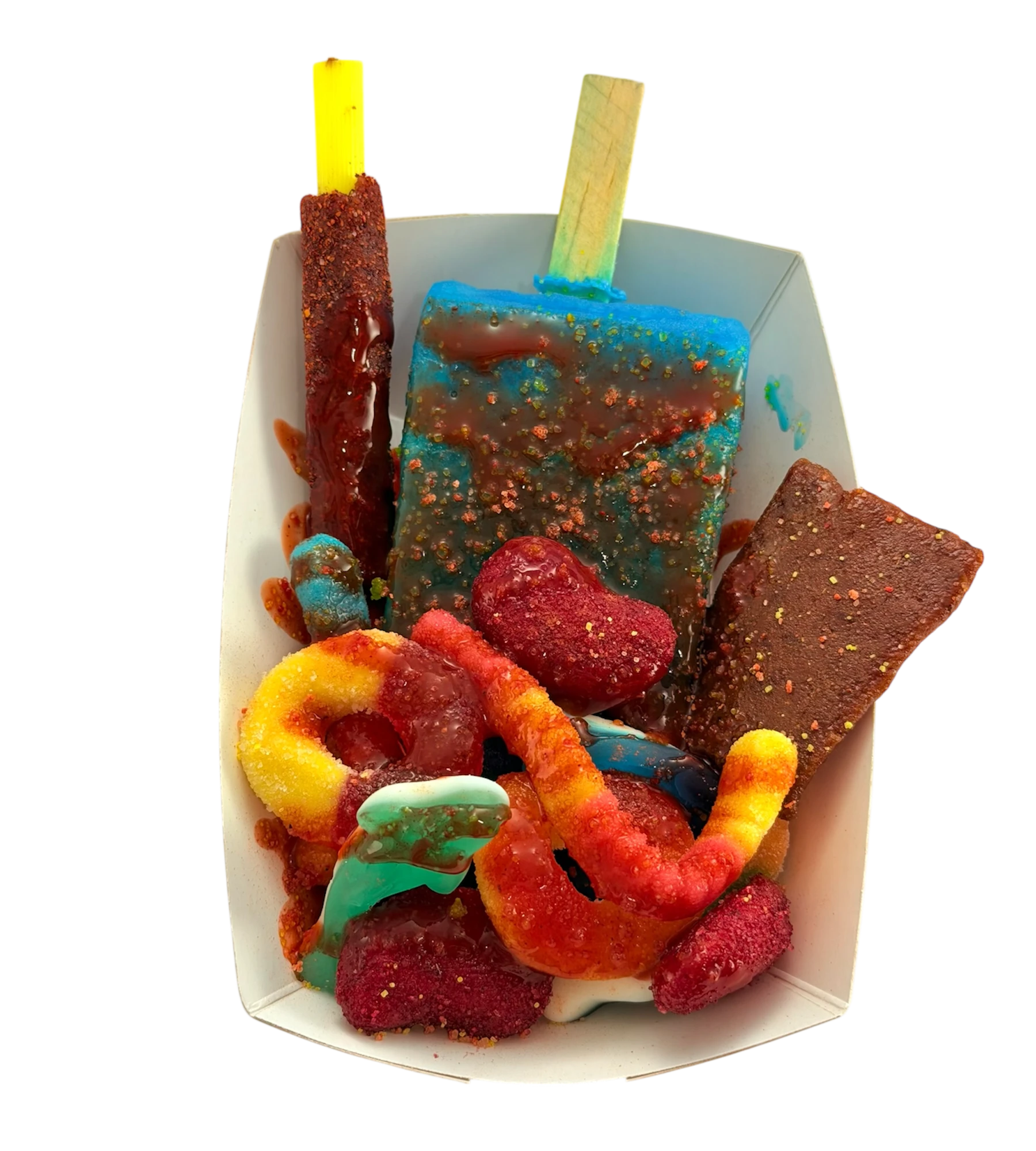 Paletas locas de agua con chamoy y dulces BabaBoom